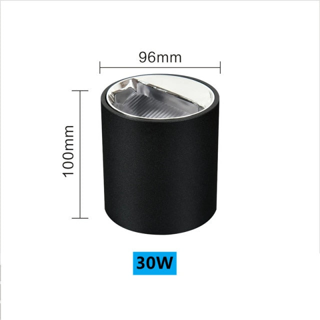 NEW Circular Aviation Aluminum Surface Mounted Ceiling Downlight White Black LED Spotlight 18W 30W 12° Dimmable 110V 220V