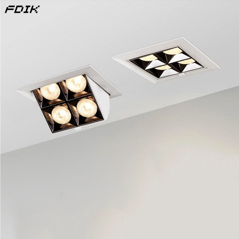 Square Folding Dimmable Recessed LED Downlights 12W 16W 20W LED Ceiling Spot Lights AC110~240V Background Lamps Indoor Lighting