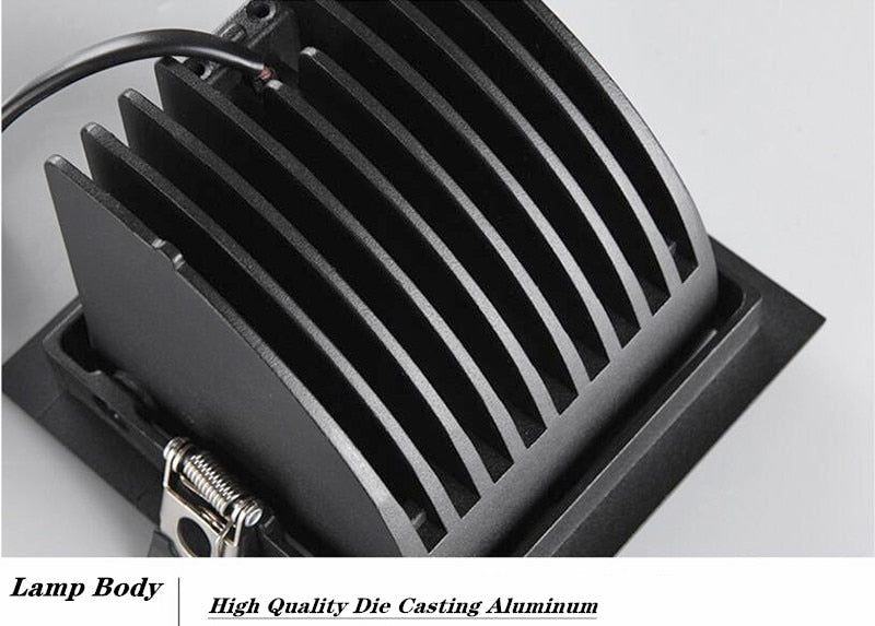 Square Folding Dimmable Recessed LED Downlights 12W 16W 20W LED Ceiling Spot Lights AC110~240V Background Lamps Indoor Lighting