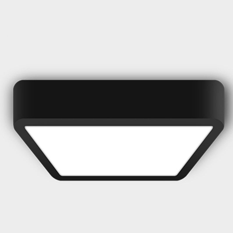 LED Panel Light black 9w 12W 18W 24w Surface Mounted LED Ceiling Lights AC85-265V Round Square LED Downlight