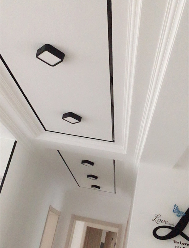 LED Panel Light black 9w 12W 18W 24w Surface Mounted LED Ceiling Lights AC85-265V Round Square LED Downlight