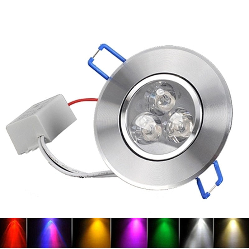 RGB Colorful LED Ceiling Downlight 3W 220V Retro Round Recessed Ceiling Lamp Bulb Bedroom Kitchen Indoor LED Spot Lighting