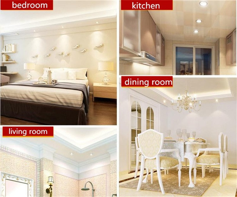 RGB Colorful LED Ceiling Downlight 3W 220V Retro Round Recessed Ceiling Lamp Bulb Bedroom Kitchen Indoor LED Spot Lighting