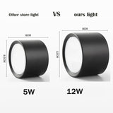 LED Surface Mounted Downlight Indoor Ceiling Lamp Black Aluminum Accent Spot Lighting Fixture for Living Room Corridor Kitchen