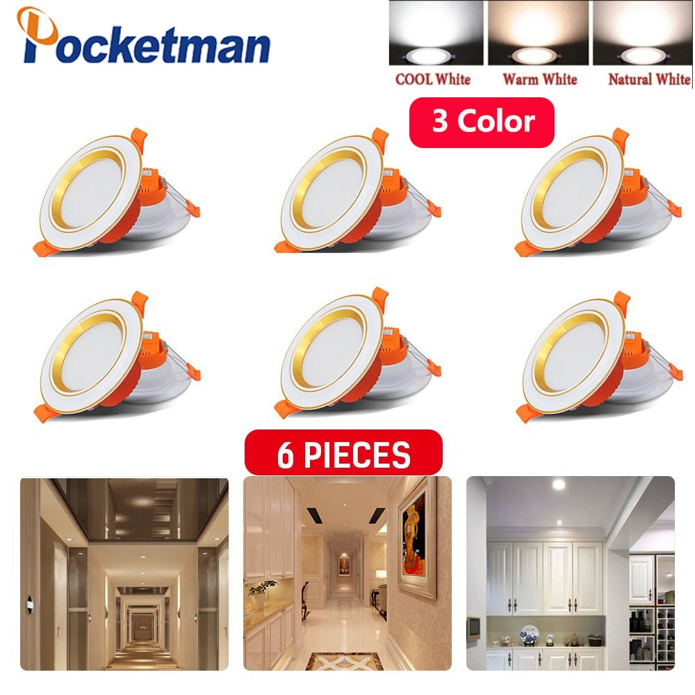 LED Downlight 6 Pieces/set 220V 5W Recessed Round LED Ceiling Lamp Warm White Cold White light AC 220V Indoor Lighting