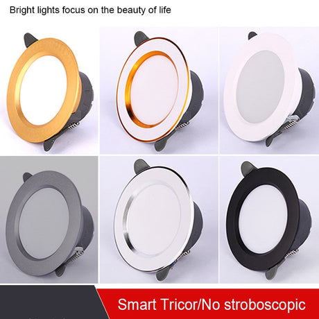 Downlight 3 colors in 1 Lamp 2pcs/lot 5W Natural White/Warm/Cold 5w LED Spot Light Indoor Recessed Lamp AC 220V LED Spotlight