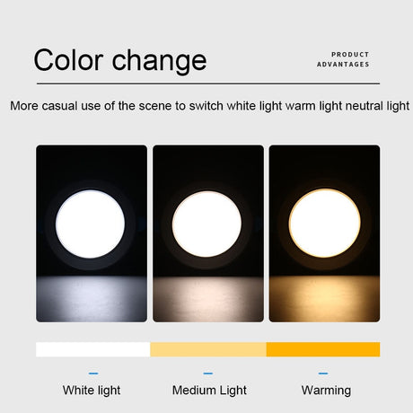 Downlight 3 colors in 1 Lamp 2pcs/lot 5W Natural White/Warm/Cold 5w LED Spot Light Indoor Recessed Lamp AC 220V LED Spotlight