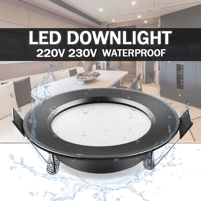 LED Downlight 220V 230V Waterproof Ceiling lamp 3w 5w 7w 9w Aluminum Recessed Downlight Round LED Panel Spotlight Indoor Lighting