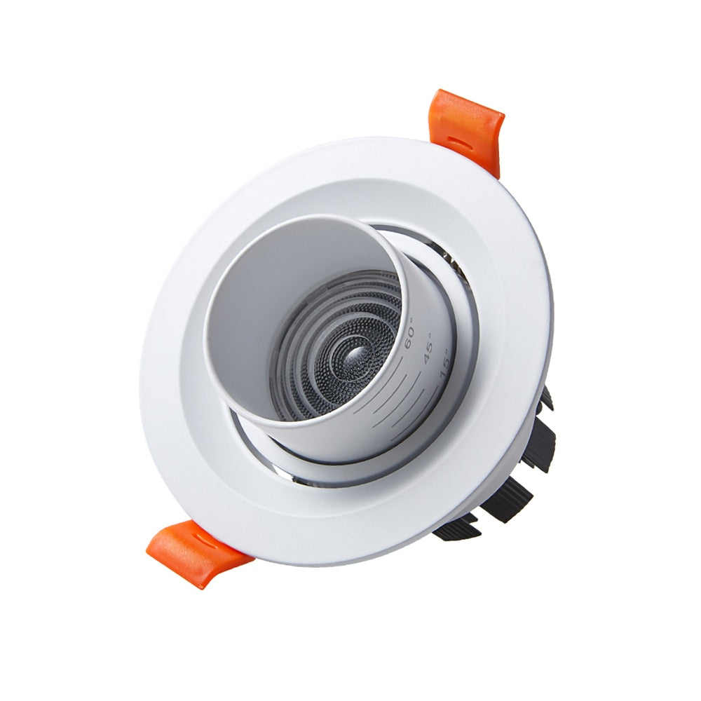 Zoom Beam Angle Adjustable 15/45/60 Degrees LED COB Recessed Downlight 12W 18W 20W LED Ceiling Spot Light for Picture Background