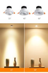 Zoom Beam Angle Adjustable 15/45/60 Degrees LED COB Recessed Downlight 12W 18W 20W LED Ceiling Spot Light for Picture Background