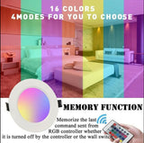 Dimmable LED Downlight RGB 4Pcs Remote Control Recessed Ceiling Lamp 85-265V