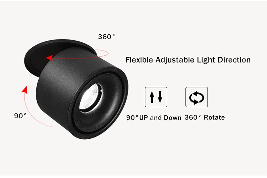 Adjustable Recessed Ceiling Downlights 9W 12W 15W Dimmable LED Recessed lamp Nordic Spot light for indoor Spot lighting fixture