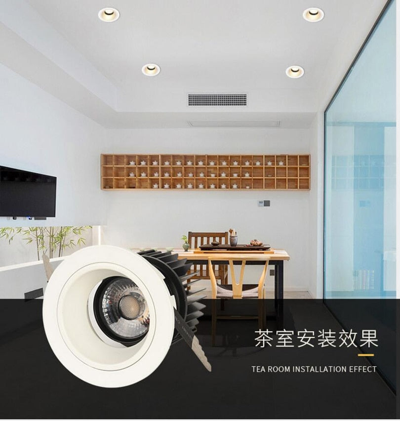LED Recessed Ceiling 110V 120V 220V 230V 10W 15W 20W COB Lamps Down Light Downlight  for Home Hotel Shop Stores Lights