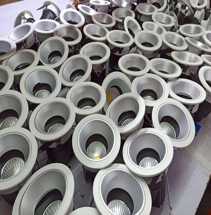 LED Recessed Ceiling 110V 120V 220V 230V 10W 15W 20W COB Lamps Down Light Downlight  for Home Hotel Shop Stores Lights