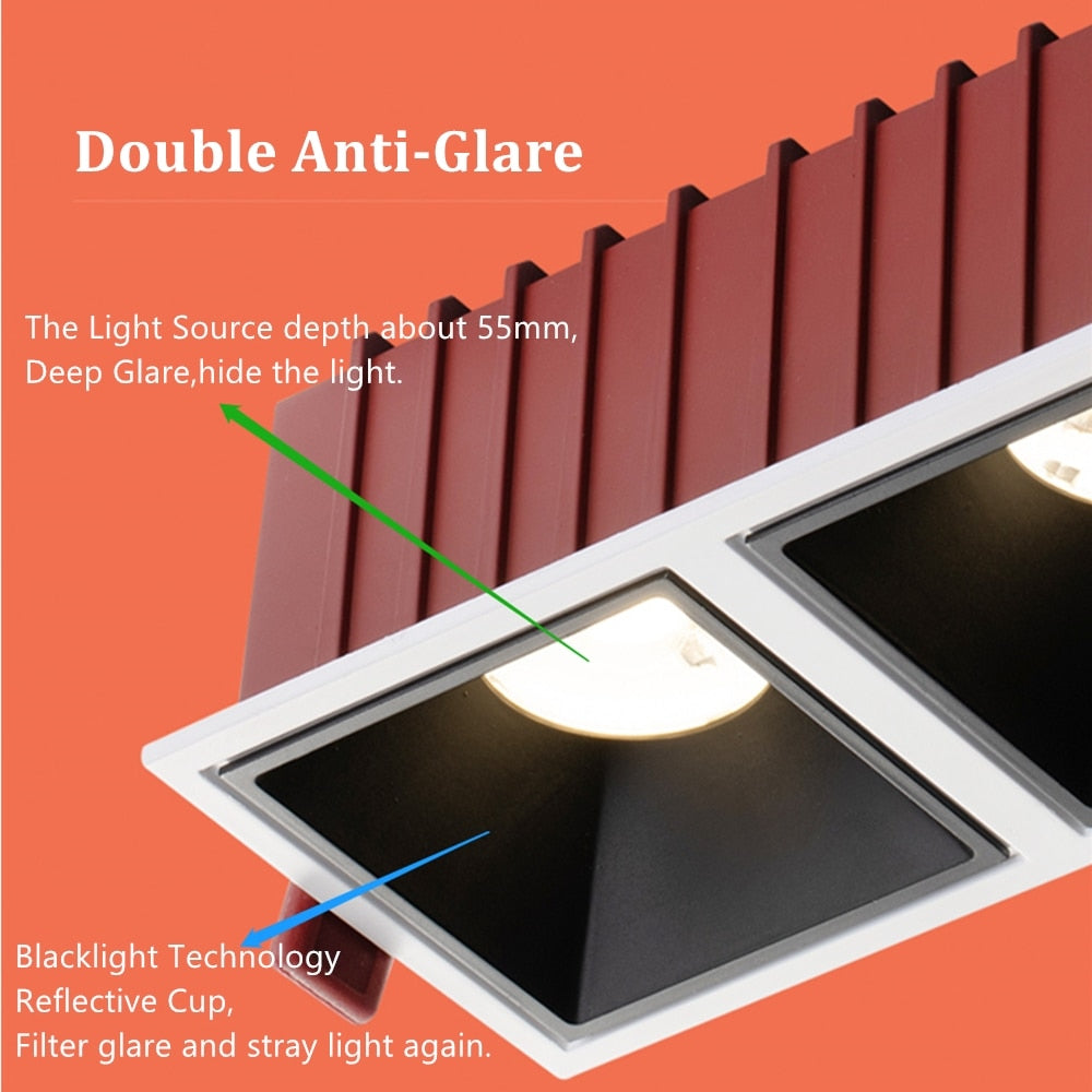 Recessed Ceiling Downlights 7W 12W Embedded Spot Lights Living room Bedroom Kitchen Indoor Lighting 220V