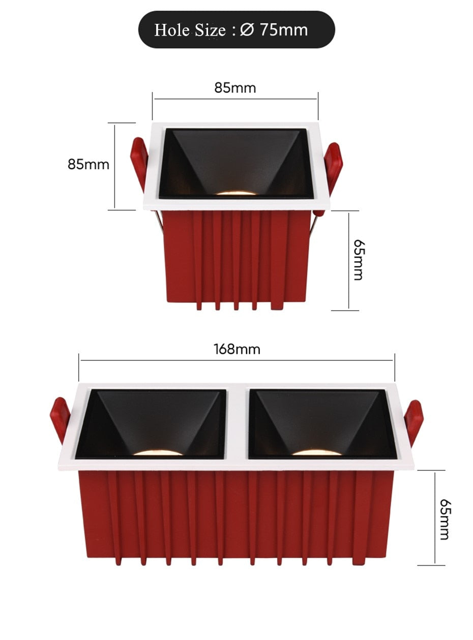 Recessed Ceiling Downlights 7W 12W Embedded Spot Lights Living room Bedroom Kitchen Indoor Lighting 220V