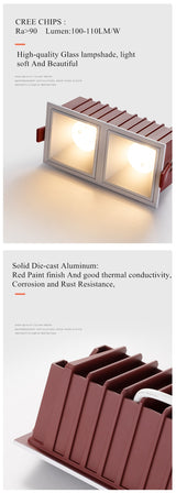 Recessed Ceiling Downlights 7W 12W Embedded Spot Lights Living room Bedroom Kitchen Indoor Lighting 220V