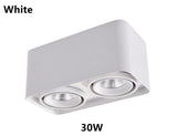 Dimmable Square LED Mounted Down Lamp LED Ceiling Lights 15W 30W AC110V 220V Downlight Direction Adjustable Indoor Lighting