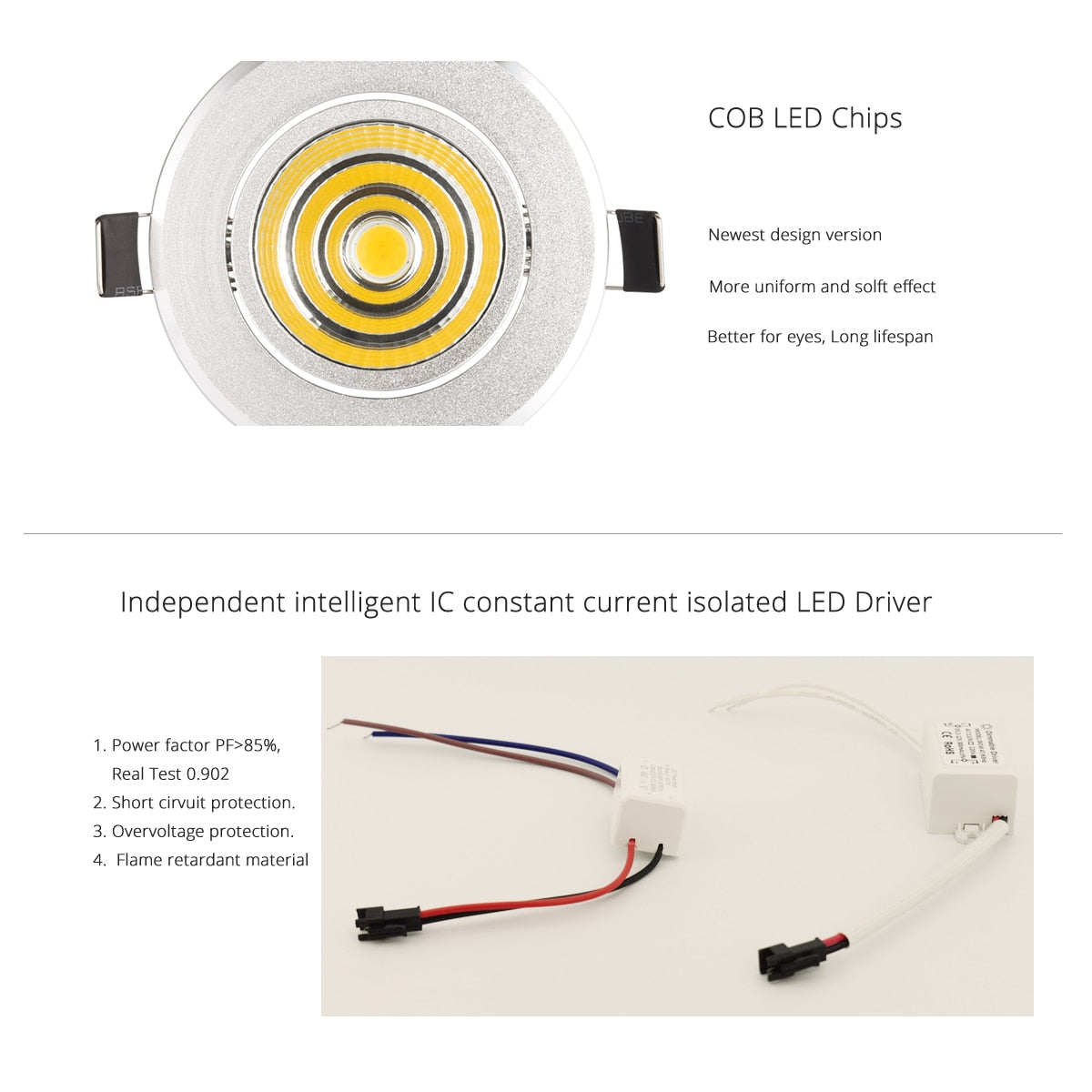 LED 2 pcs Spot Downlight 5W 7W 10W Silver Chrome Recessed lighting for home office hotel etc
