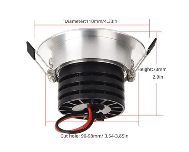 LED 2 pcs Spot Downlight 5W 7W 10W Silver Chrome Recessed lighting for home office hotel etc