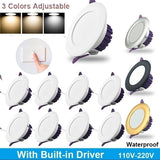 Three-color Dimming Built-in Drive Downlight 1000 Lumens Super Bright High Quality LED Bulb For Living Room Bedroom Kitchen