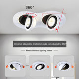 Led Downlight Recessed Ceiling Light Angle Adjustable Led Spot Light Indoor Ceiling Lighting Bedroom Living Room Kitchen Recessed 24W