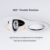 Led Downlight Recessed Ceiling Light Angle Adjustable Led Spot Light Indoor Ceiling Lighting Bedroom Living Room Kitchen Recessed 24W