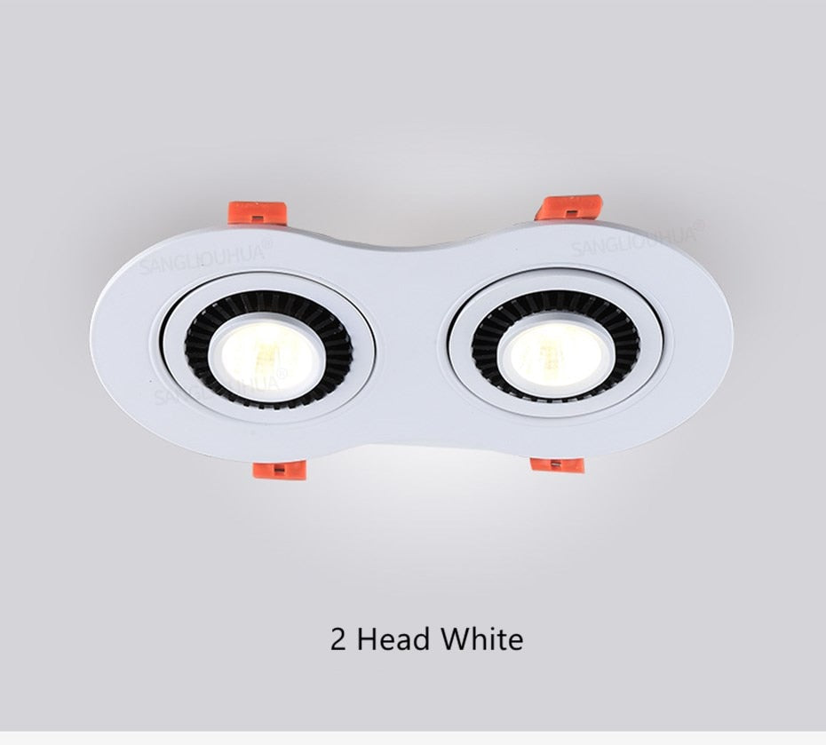 Led Downlight Recessed Ceiling Light Angle Adjustable Led Spot Light Indoor Ceiling Lighting Bedroom Living Room Kitchen Recessed 24W