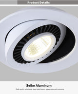 Led Downlight Recessed Ceiling Light Angle Adjustable Led Spot Light Indoor Ceiling Lighting Bedroom Living Room Kitchen Recessed 24W