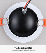 Led Downlight Recessed Ceiling Light Angle Adjustable Led Spot Light Indoor Ceiling Lighting Bedroom Living Room Kitchen Recessed 24W