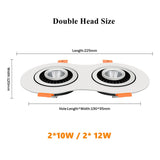Led Downlight Recessed Ceiling Light Angle Adjustable Led Spot Light Indoor Ceiling Lighting Bedroom Living Room Kitchen Recessed 24W