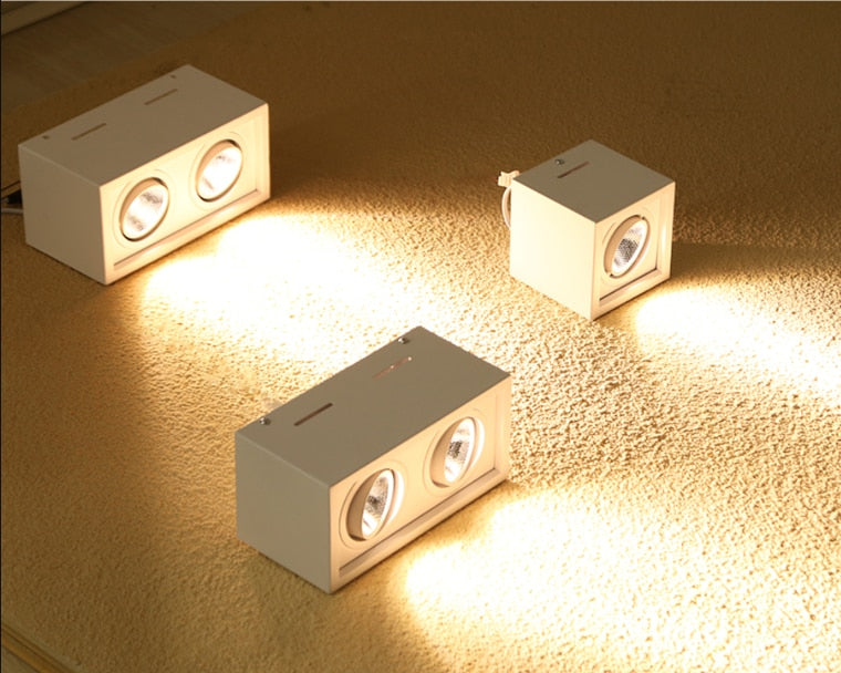 Square Dimmable COB LED Downlights 10W 20W LED Ceiling Lamps AC85~265V LED Ceiling Spot Lights Warm/Cold White Indoor Lighting