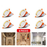12 Packs LED Downlight 220V 9W Thin Ceiling light Recessed Down Light 3 Colors Dimmable Spotlight