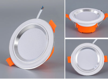 12 Packs LED Downlight 220V 9W Thin Ceiling light Recessed Down Light 3 Colors Dimmable Spotlight