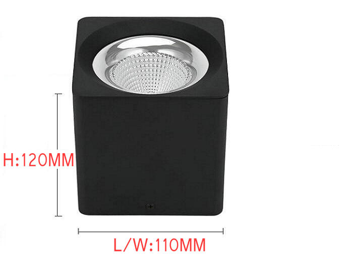 Surface Mounted Dimmable COB LED Downlights 15W AC85V-265V Black White LED Ceiling Down Lamp Indoor Lighting