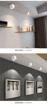Surface Mounted Dimmable COB LED Downlights 15W AC85V-265V Black White LED Ceiling Down Lamp Indoor Lighting