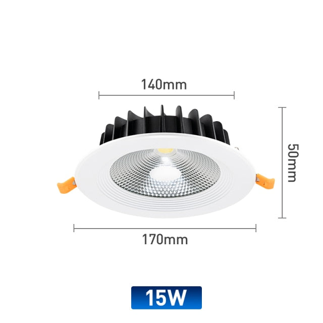 LED Downlight Recessed Round Aluminum LED Ceiling Lamp High Brightness 7W 10W 15W 20W 30W 36W Spotlight Warm Cold White 220-240V