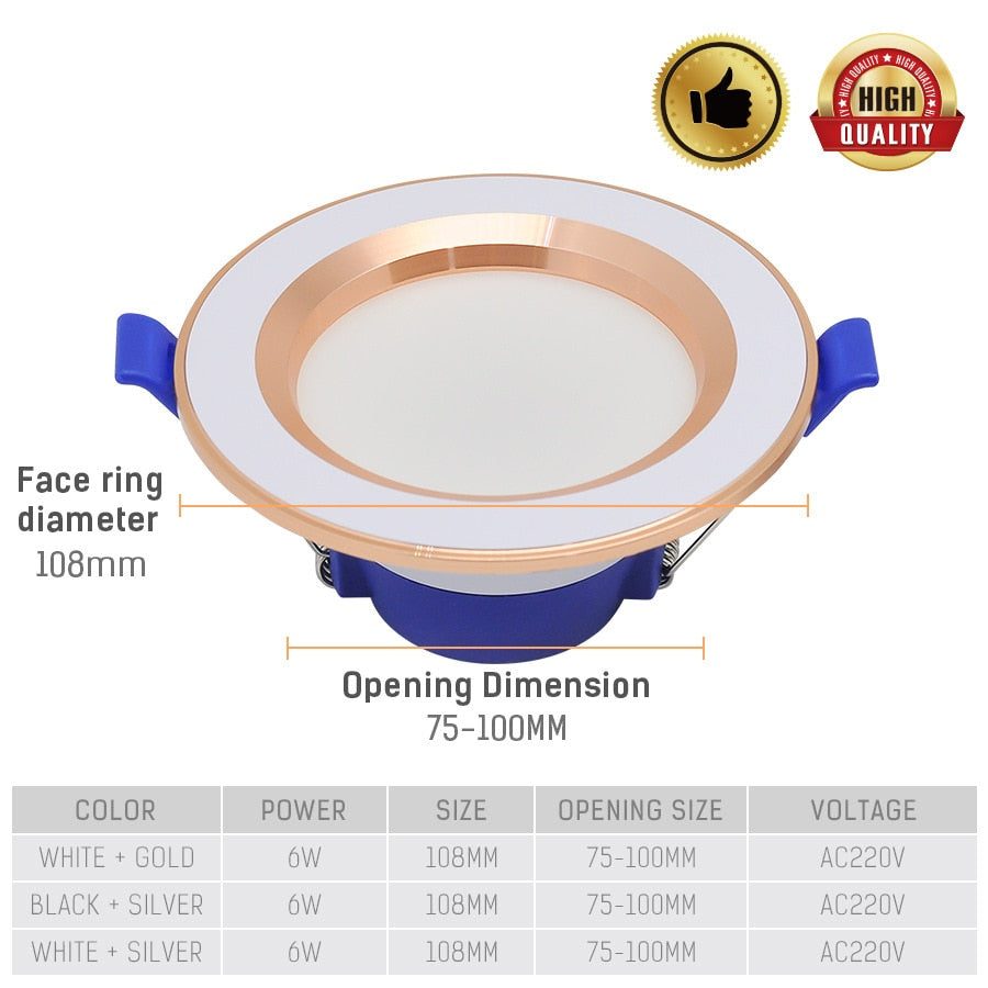 Smart led downlight 27000-6500K 2pcs/lot 3 color CCT Changeable 3 inch 6W downlight AC230V