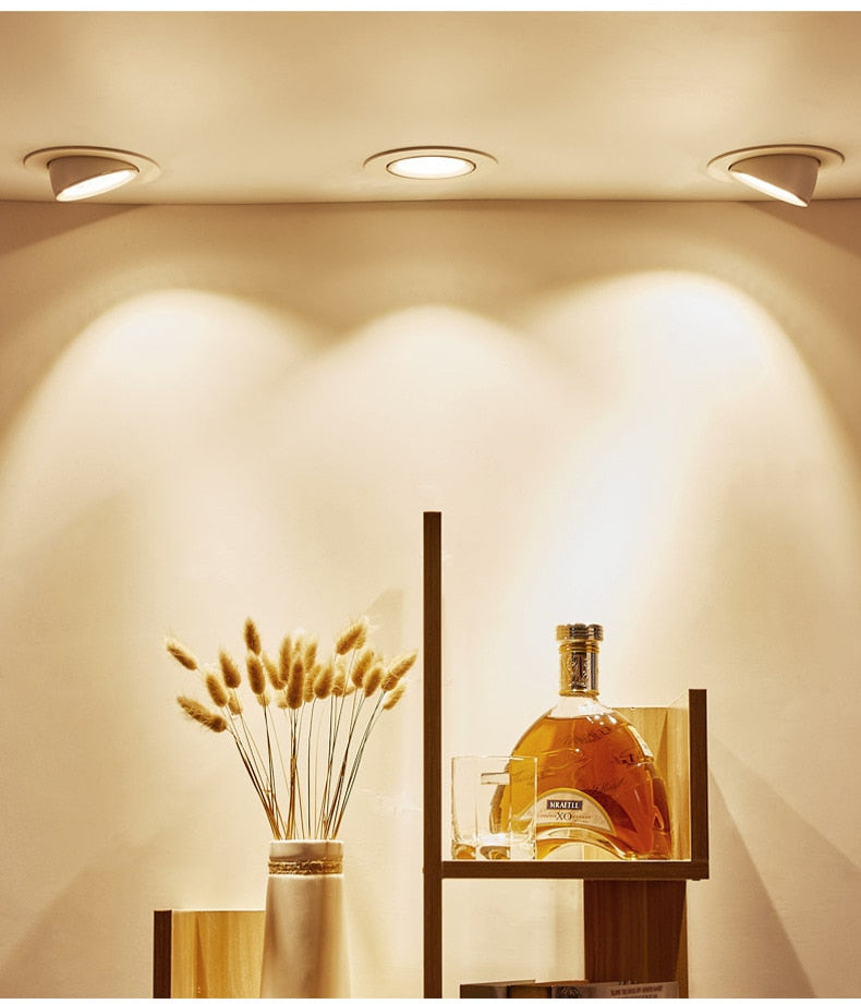 KHLITEC 5W 7W 10W 12W 15W Adjustable LED COB Downlight Rotatable LED Trunk Light Gimbal Gimble Direction Adjustable Spotlight