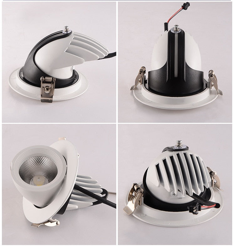 KHLITEC 5W 7W 10W 12W 15W Adjustable LED COB Downlight Rotatable LED Trunk Light Gimbal Gimble Direction Adjustable Spotlight