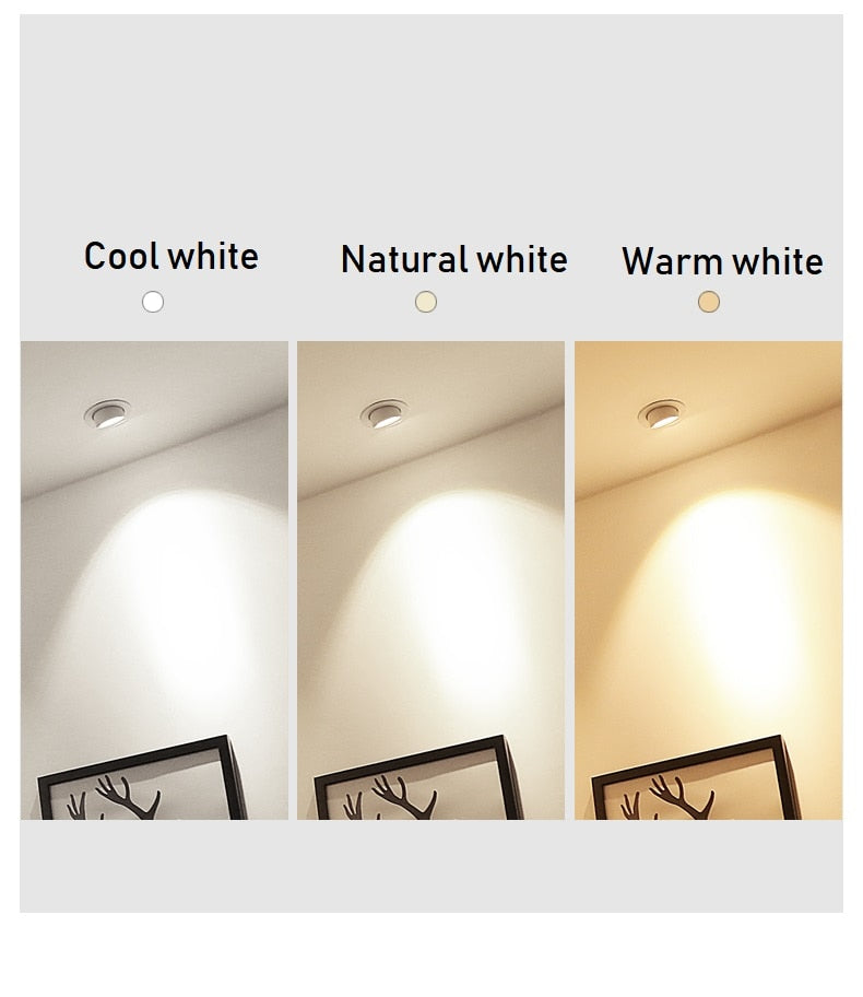 KHLITEC 5W 7W 10W 12W 15W Adjustable LED COB Downlight Rotatable LED Trunk Light Gimbal Gimble Direction Adjustable Spotlight