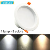 LED Downlights 5W 7W 9W Warm white Pure white Cool white dimming changable 6 pack smart lamp 3colors SMD LED ceiling lamp