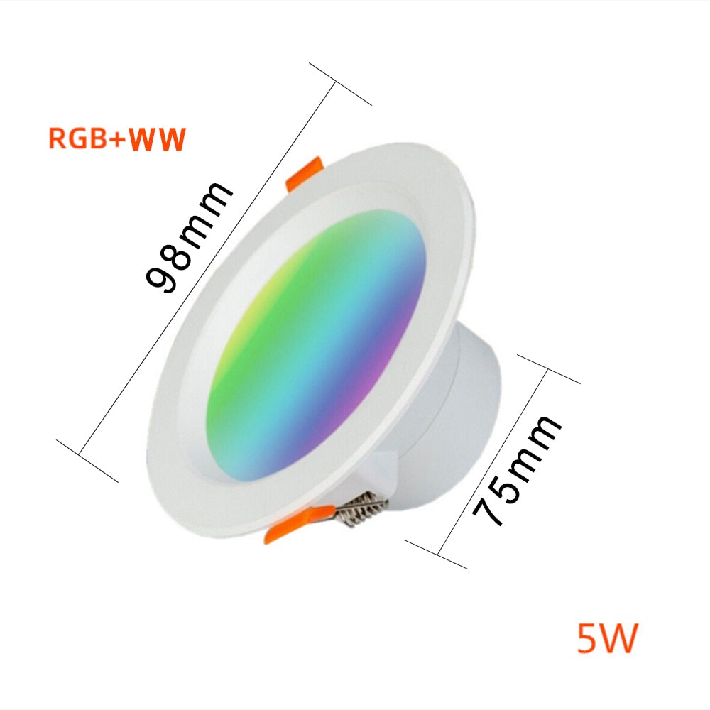 WiFi Smart LED Down light RGB CCT AC110-265V Ceiling Downlights 5W 7W 9W APP Remote Changing Color Home Lighting Decoration