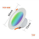WiFi Smart LED Down light RGB CCT AC110-265V Ceiling Downlights 5W 7W 9W APP Remote Changing Color Home Lighting Decoration