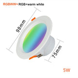 WiFi Smart LED Down light RGB CCT AC110-265V Ceiling Downlights 5W 7W 9W APP Remote Changing Color Home Lighting Decoration