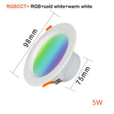 WiFi Smart LED Down light RGB CCT AC110-265V Ceiling Downlights 5W 7W 9W APP Remote Changing Color Home Lighting Decoration