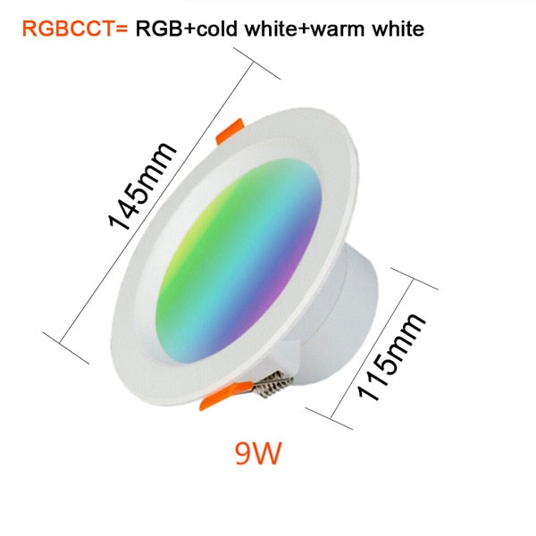 WiFi Smart LED Down light RGB CCT AC110-265V Ceiling Downlights 5W 7W 9W APP Remote Changing Color Home Lighting Decoration