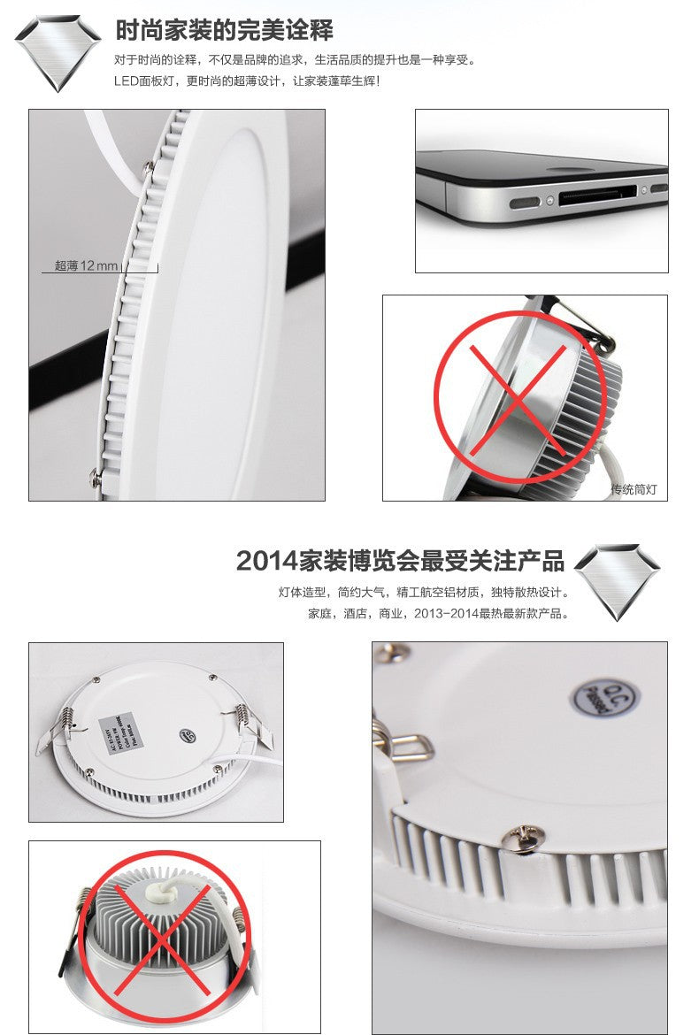 Manufacturer Retail &amp;l amp; Wholesale 18w super thin Round led ceiling light white/warm white led panel light