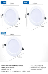 New LED Downlight 220V 230V 240V Round Recessed Lamp 3W 5W 7W 9W 12W 15w 18W Led Bulb Bedroom Kitchen Indoor LED Spot Lighting