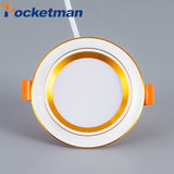 LED Downlight 9W Recessed Round 12 Packs LED Ceiling Lamp AC 220V Indoor Spotlight Lighting Warm White Cold White